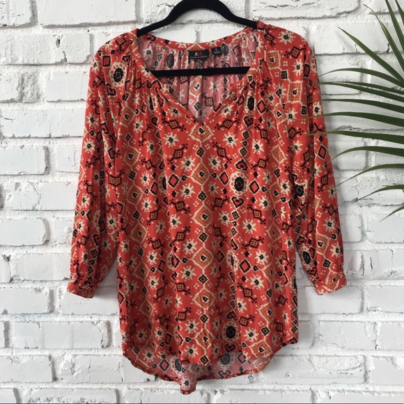 💥Sale! ALC At Last Classic Tribal Boho Blouse - Picture 1 of 4
